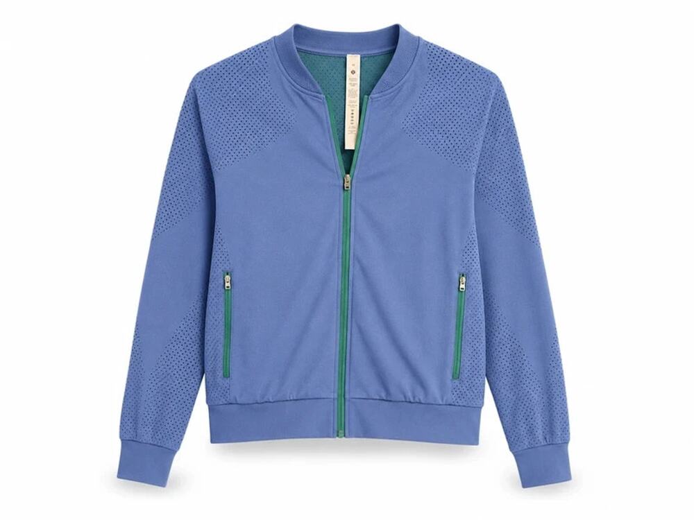 Lululemon Size 10 Blue Mesh Zip Jacket | Breathable Athletic Running Gym Layer